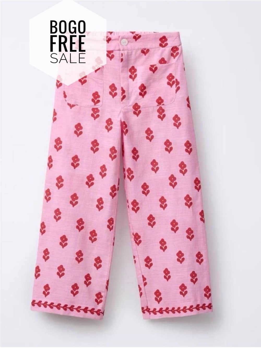 Zara Girl’s Flower Print Patch Pocket Pants